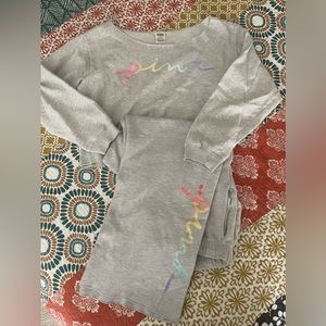 Pink raw hem sweats and raw hem slouch sweatshirt sold as a set. Size XL